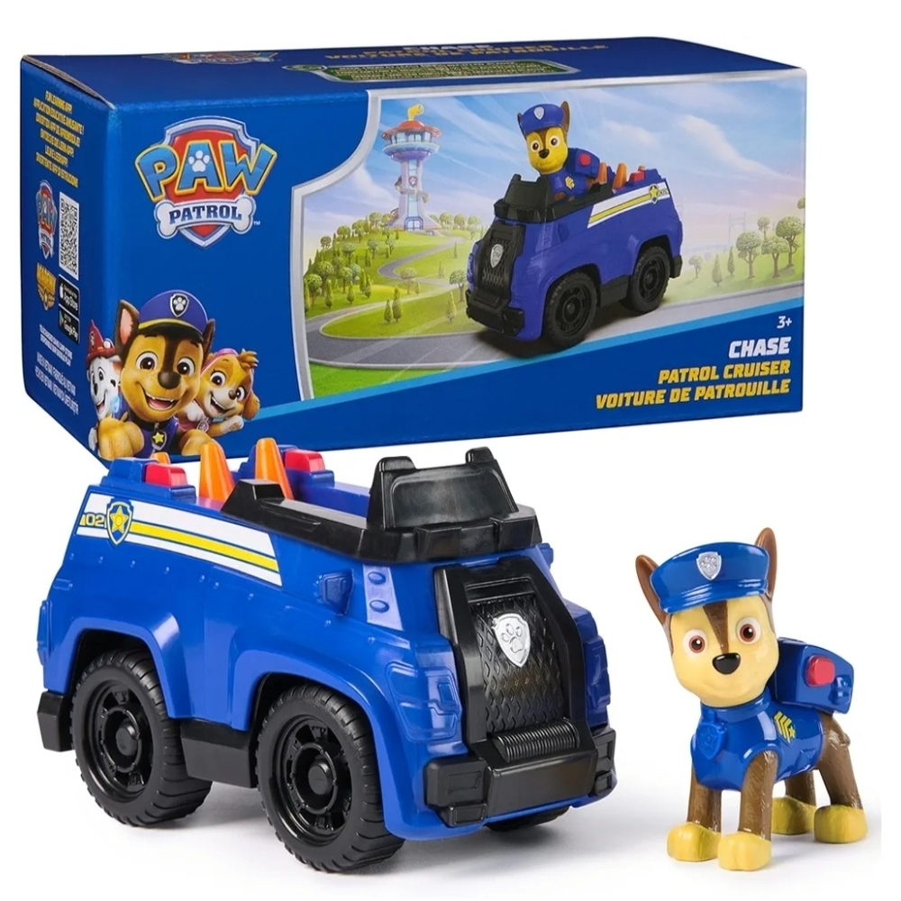 PAW Patrol, Chase’s Patrol Cruiser, Toy Car with Collectible Action Figure new